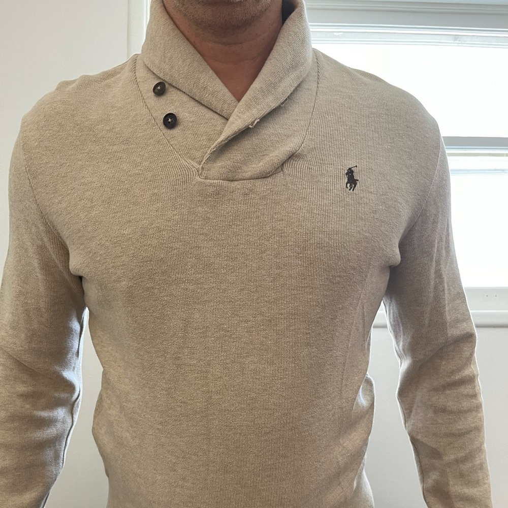 Ralph Lauren Shawl Collar Sweater Oatmeal